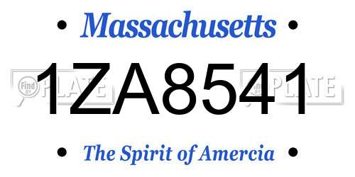 1ZA8541 Massachusetts License Plate