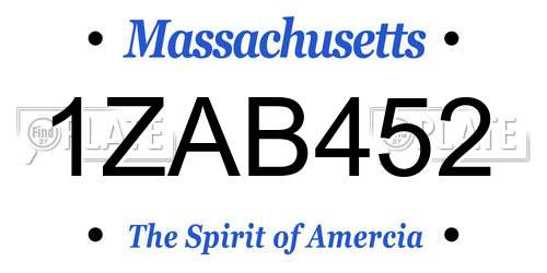 1ZAB452 Massachusetts License Plate
