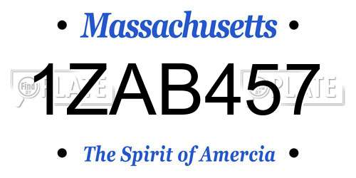 1ZAB457 Massachusetts License Plate