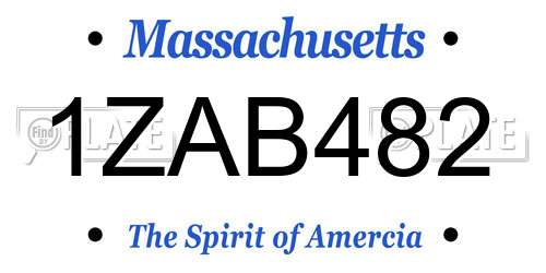 1ZAB482 Massachusetts License Plate