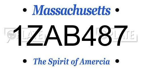 1ZAB487 Massachusetts License Plate