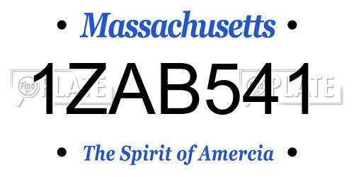 1ZAB541 Massachusetts License Plate