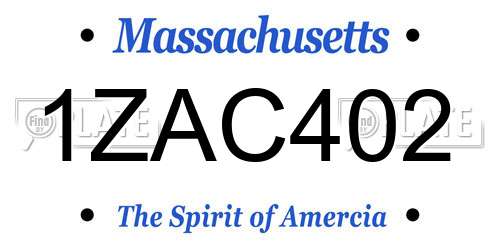 1ZAC402 Massachusetts License Plate