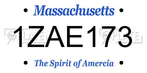 1ZAE173 Massachusetts License Plate