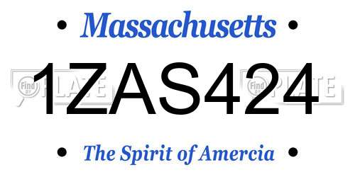 1ZAS424 Massachusetts License Plate