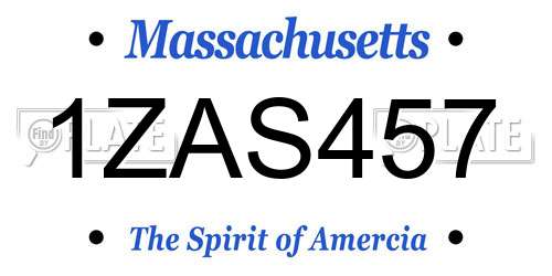 1ZAS457 Massachusetts License Plate
