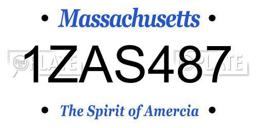 1ZAS487 Massachusetts License Plate