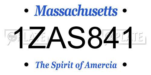 1ZAS841 Massachusetts License Plate