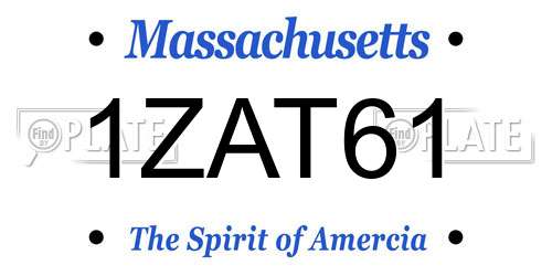 1ZAT61 Massachusetts License Plate