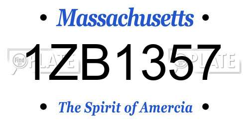 1ZB1357 Massachusetts License Plate