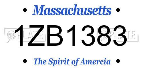 1ZB1383 Massachusetts License Plate