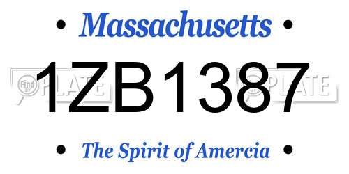 1ZB1387 Massachusetts License Plate