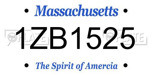 1ZB1525 Massachusetts License Plate