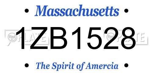 1ZB1528 Massachusetts License Plate