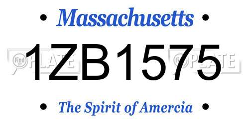 1ZB1575 Massachusetts License Plate