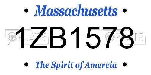 1ZB1578 Massachusetts License Plate
