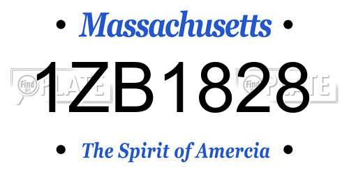 1ZB1828 Massachusetts License Plate
