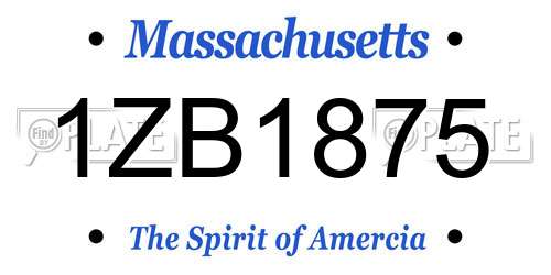 1ZB1875 Massachusetts License Plate