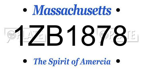 1ZB1878 Massachusetts License Plate