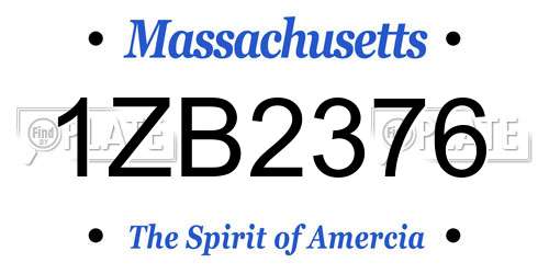 1ZB2376 Massachusetts License Plate