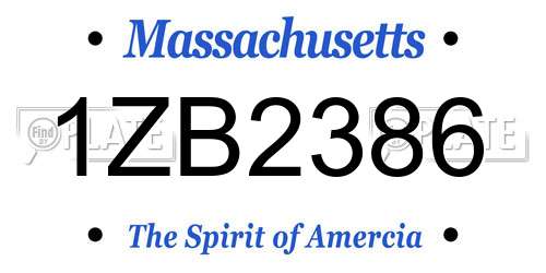 1ZB2386 Massachusetts License Plate