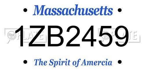 1ZB2459 Massachusetts License Plate