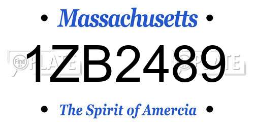 1ZB2489 Massachusetts License Plate