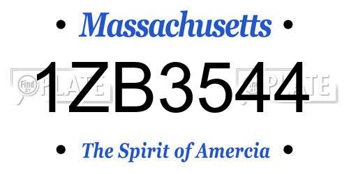 1ZB3544 Massachusetts License Plate