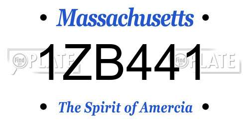 1ZB441 Massachusetts License Plate