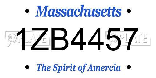 1ZB4457 Massachusetts License Plate