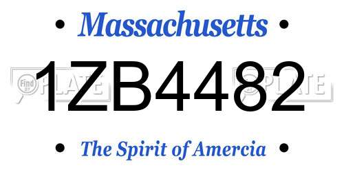 1ZB4482 Massachusetts License Plate