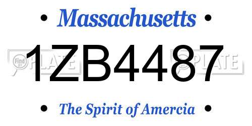 1ZB4487 Massachusetts License Plate