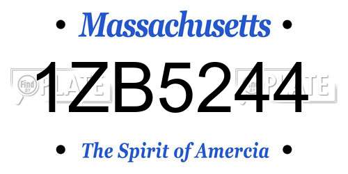 1ZB5244 Massachusetts License Plate