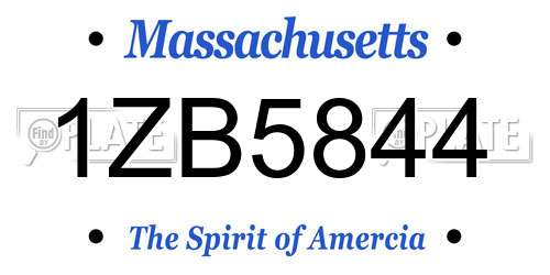 1ZB5844 Massachusetts License Plate