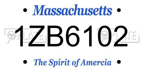 1ZB6102 Massachusetts License Plate