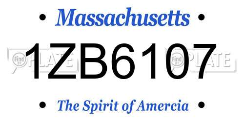 1ZB6107 Massachusetts License Plate
