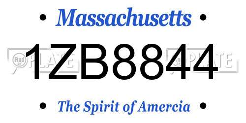 1ZB8844 Massachusetts License Plate
