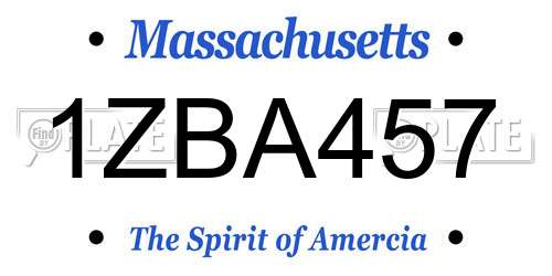 1ZBA457 Massachusetts License Plate