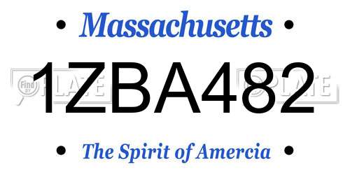 1ZBA482 Massachusetts License Plate