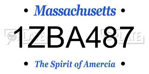 1ZBA487 Massachusetts License Plate