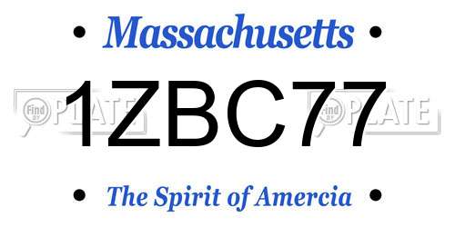 1ZBC77 Massachusetts License Plate