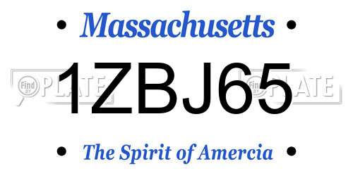 1ZBJ65 Massachusetts License Plate