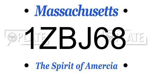 1ZBJ68 Massachusetts License Plate