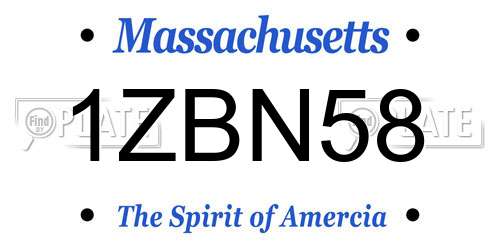 1ZBN58 Massachusetts License Plate