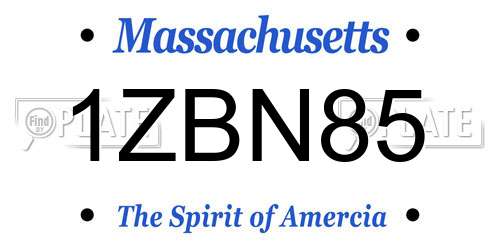 1ZBN85 Massachusetts License Plate