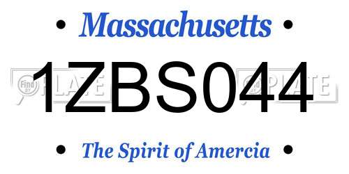 1ZBS044 Massachusetts License Plate