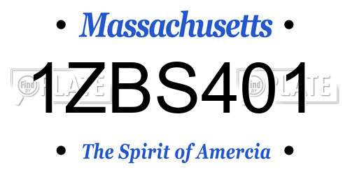 1ZBS401 Massachusetts License Plate