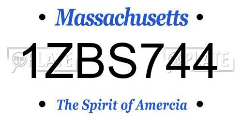 1ZBS744 Massachusetts License Plate
