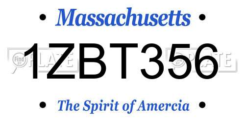 1ZBT356 Massachusetts License Plate