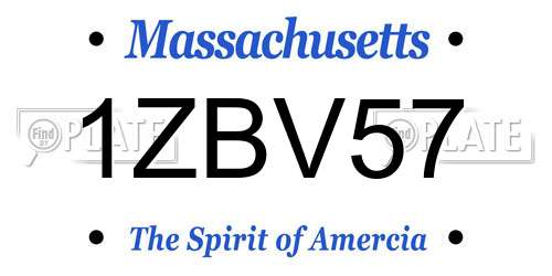 1ZBV57 Massachusetts License Plate